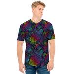 Colorful Sea Turtle Pattern Print Men's T-Shirt