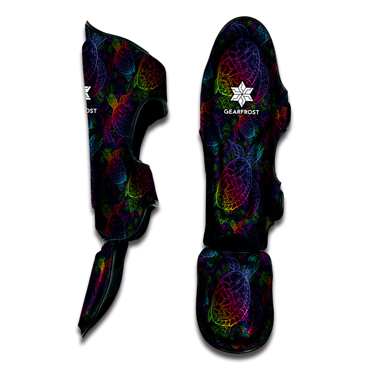 Colorful Sea Turtle Pattern Print Muay Thai Shin Guard