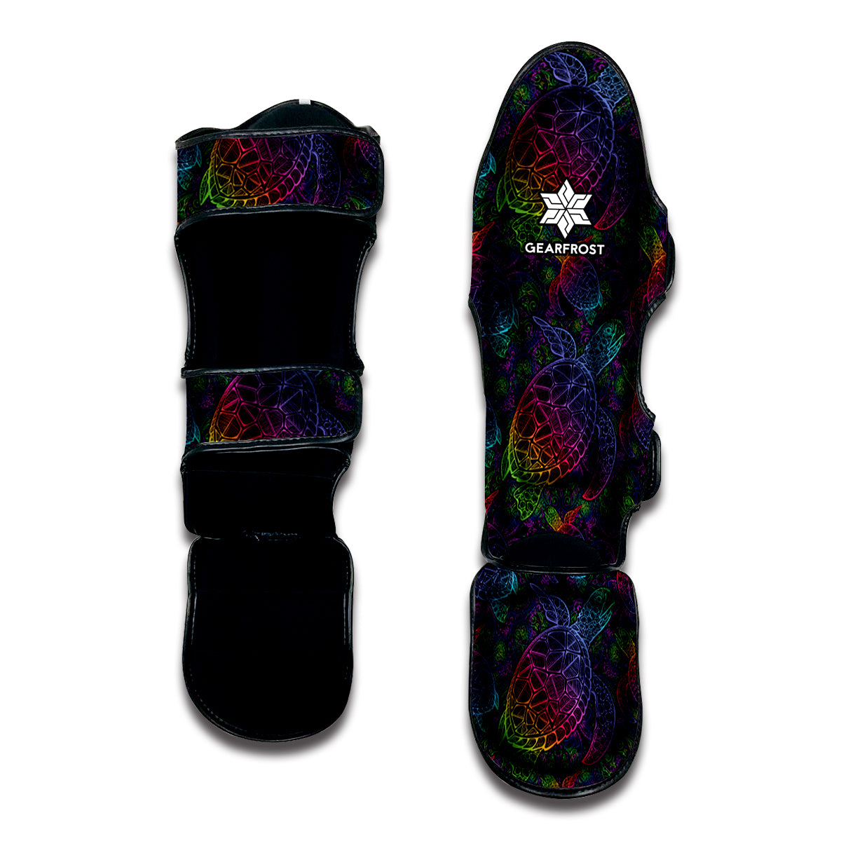 Colorful Sea Turtle Pattern Print Muay Thai Shin Guard