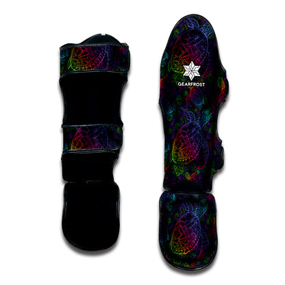 Colorful Sea Turtle Pattern Print Muay Thai Shin Guard