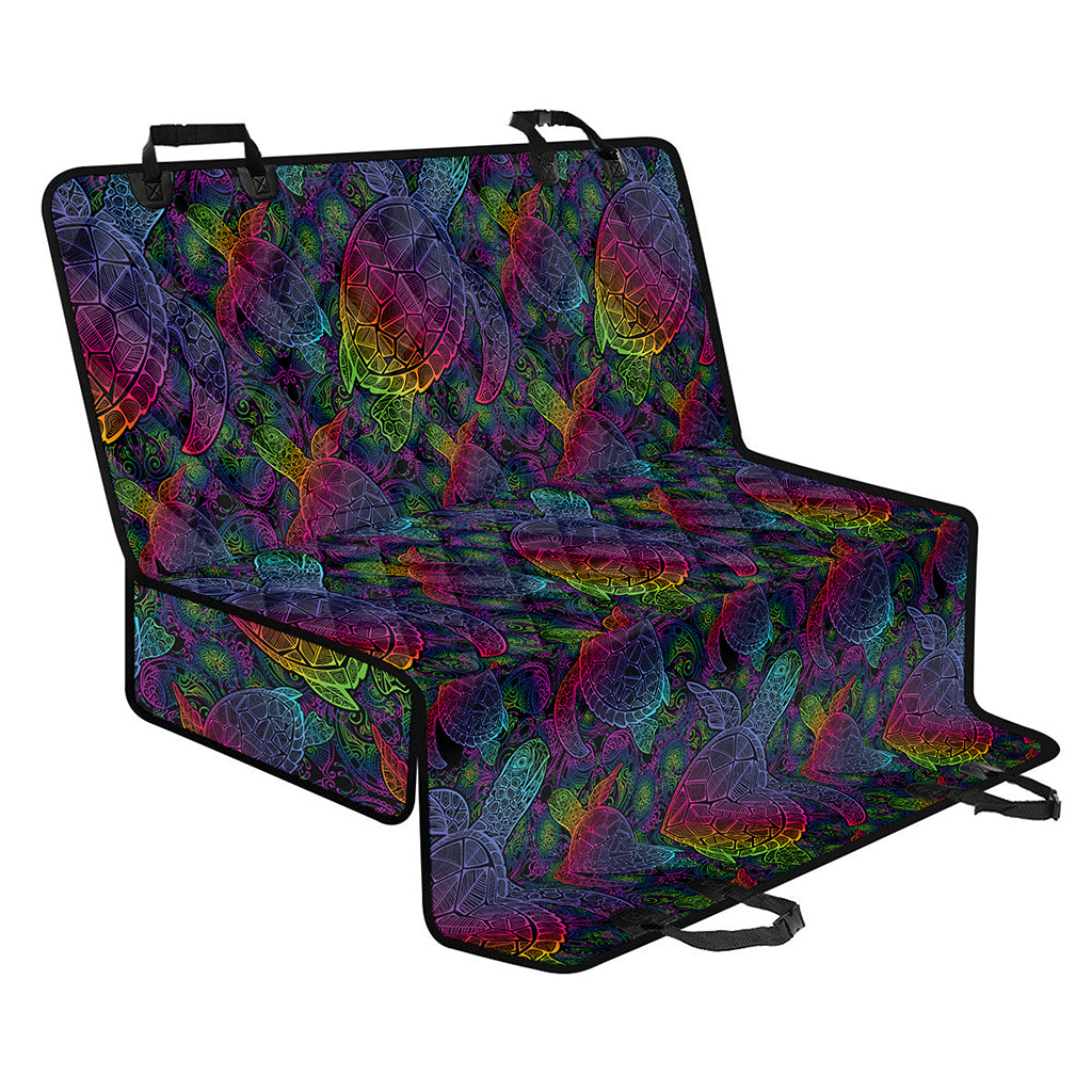 Colorful Sea Turtle Pattern Print Pet Car Back Seat Cover
