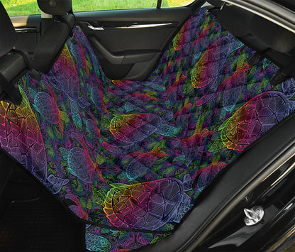 Colorful Sea Turtle Pattern Print Pet Car Back Seat Cover