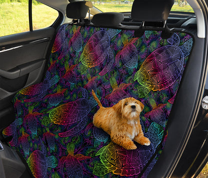 Colorful Sea Turtle Pattern Print Pet Car Back Seat Cover