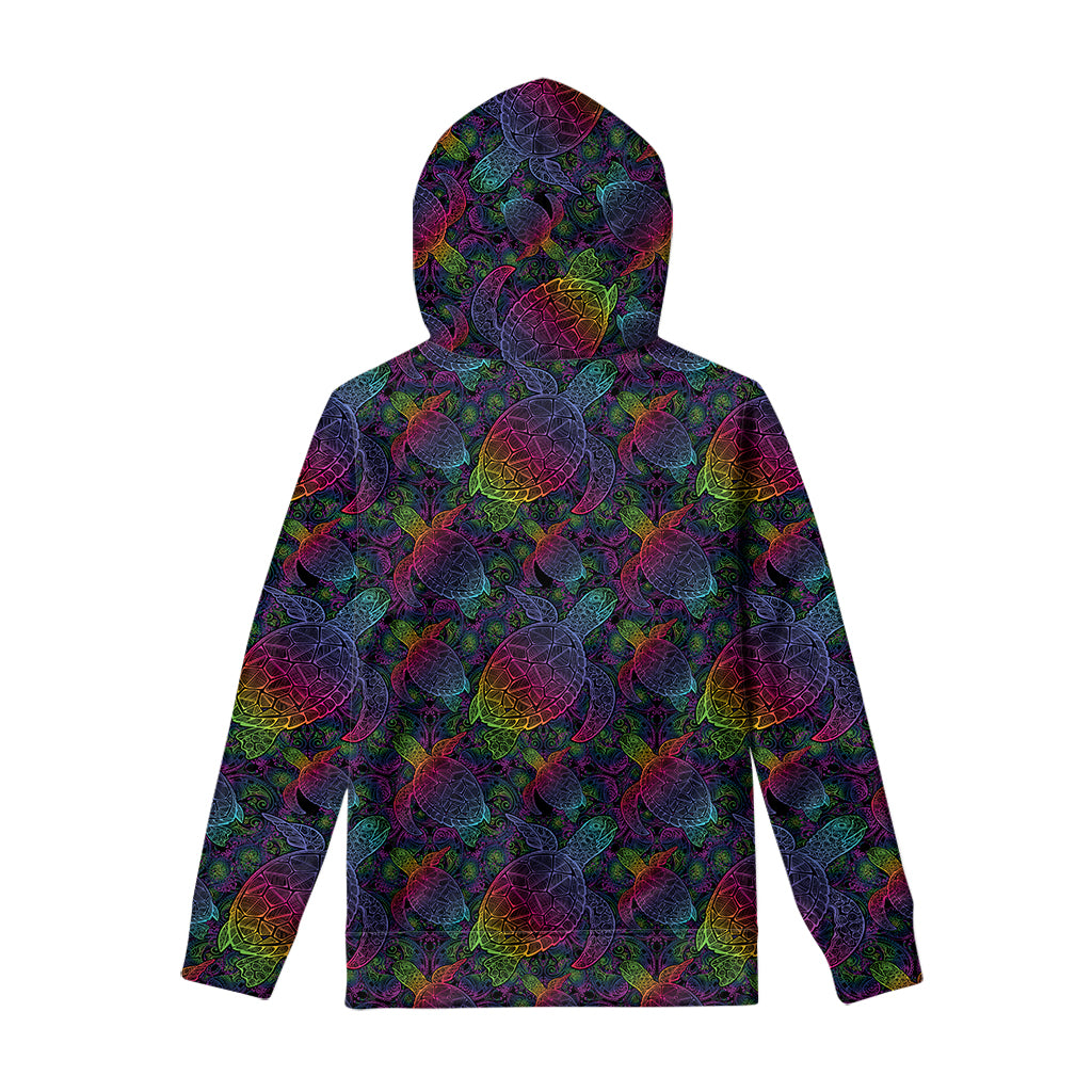 Colorful Sea Turtle Pattern Print Pullover Hoodie