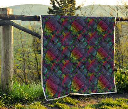 Colorful Sea Turtle Pattern Print Quilt