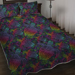Colorful Sea Turtle Pattern Print Quilt Bed Set