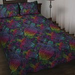 Colorful Sea Turtle Pattern Print Quilt Bed Set