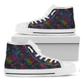 Colorful Sea Turtle Pattern Print White High Top Sneakers