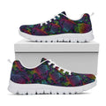 Colorful Sea Turtle Pattern Print White Running Shoes