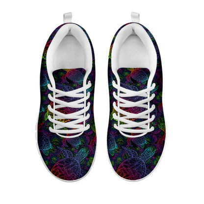 Colorful Sea Turtle Pattern Print White Sneakers