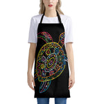 Colorful Sea Turtle Print Apron