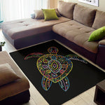 Colorful Sea Turtle Print Area Rug