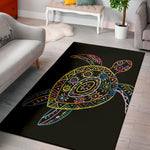 Colorful Sea Turtle Print Area Rug