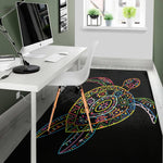 Colorful Sea Turtle Print Area Rug