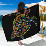 Colorful Sea Turtle Print Beach Sarong Wrap