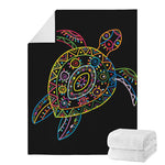 Colorful Sea Turtle Print Blanket