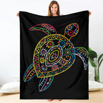 Colorful Sea Turtle Print Blanket
