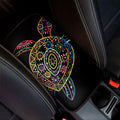 Colorful Sea Turtle Print Car Center Console Cover