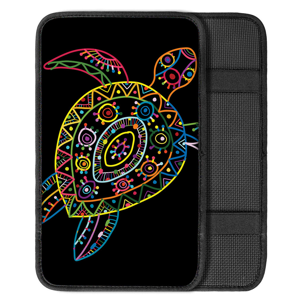 Colorful Sea Turtle Print Car Center Console Cover
