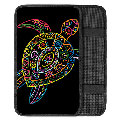 Colorful Sea Turtle Print Car Center Console Cover