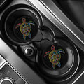 Colorful Sea Turtle Print Car Coasters