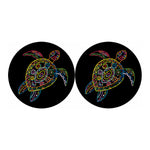Colorful Sea Turtle Print Car Coasters