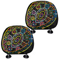 Colorful Sea Turtle Print Car Headrest Covers