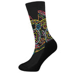 Colorful Sea Turtle Print Crew Socks