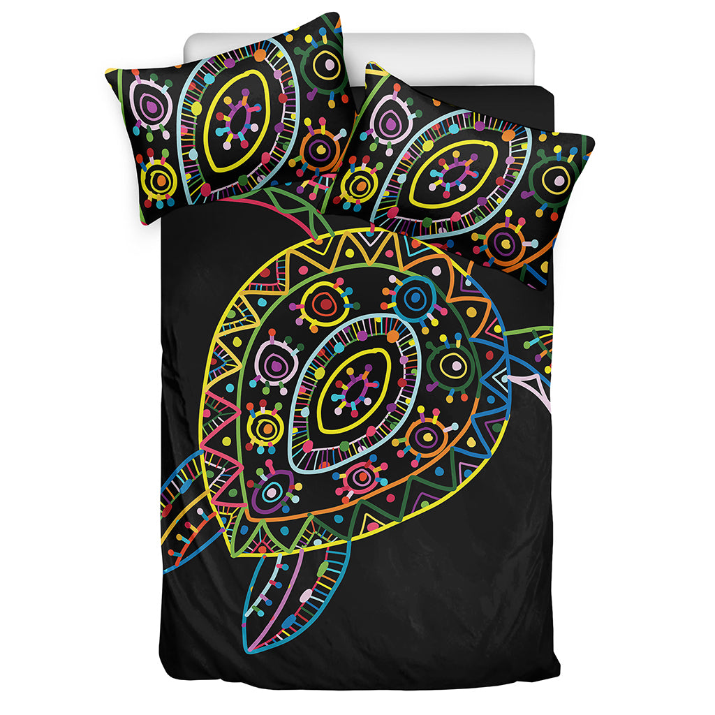 Colorful Sea Turtle Print Duvet Cover Bedding Set
