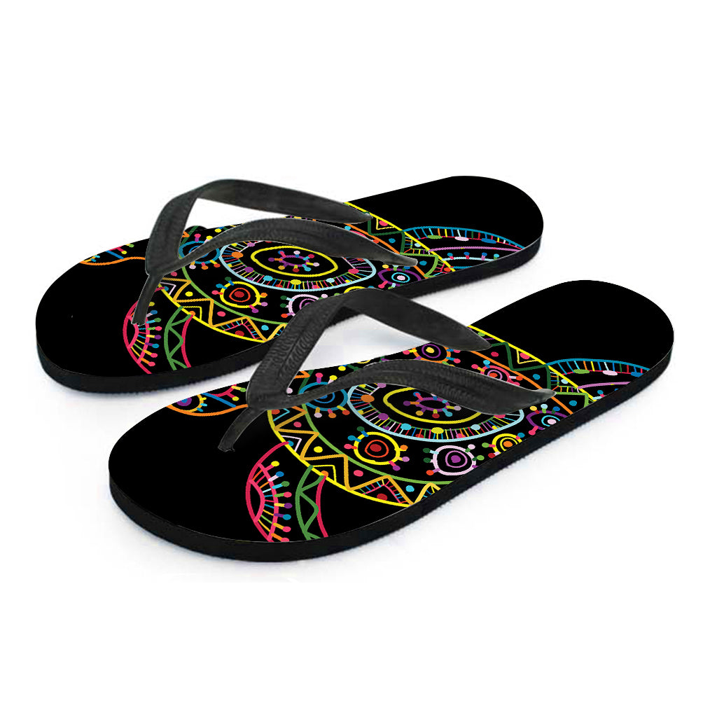 Colorful Sea Turtle Print Flip Flops
