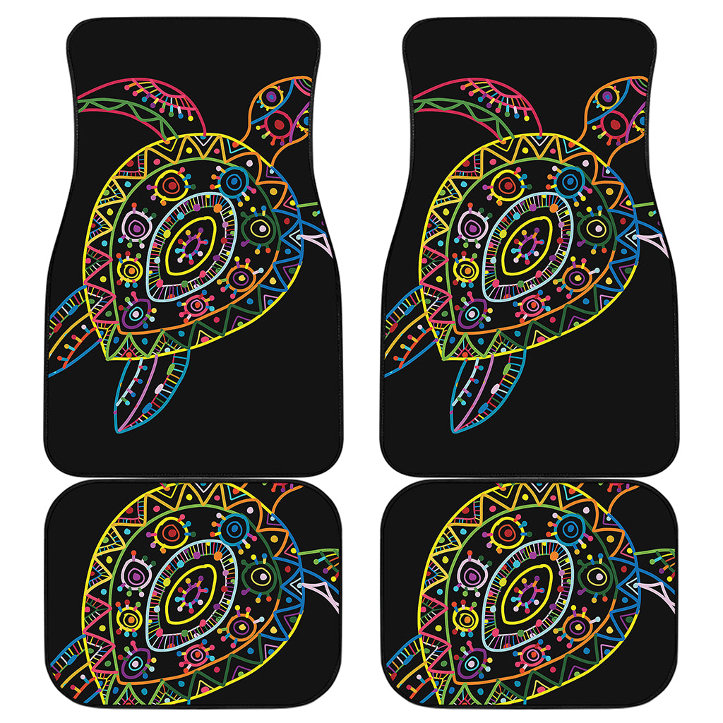 Colorful Sea Turtle Print Front and Back Car Floor Mats