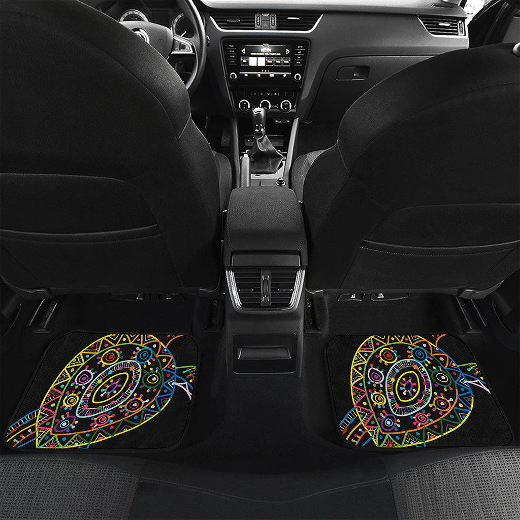 Colorful Sea Turtle Print Front and Back Car Floor Mats