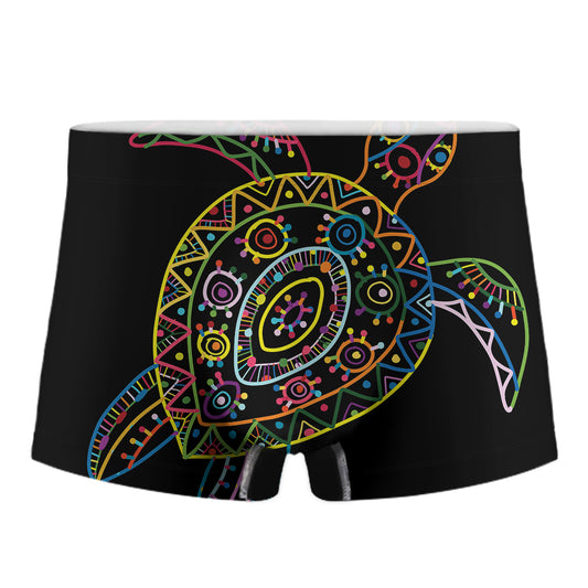 Colorful Sea Turtle Print Men's Boxer Briefs