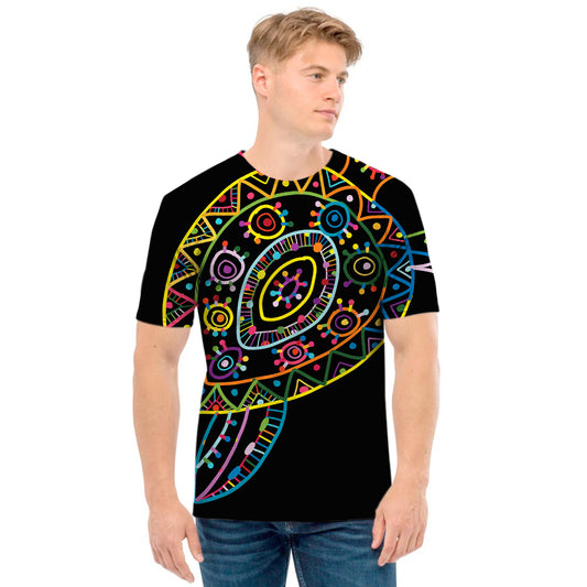 Colorful Sea Turtle Print Men's T-Shirt