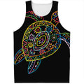 Colorful Sea Turtle Print Men's Tank Top