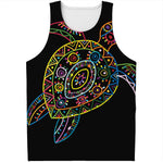 Colorful Sea Turtle Print Men's Tank Top