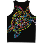 Colorful Sea Turtle Print Men's Tank Top