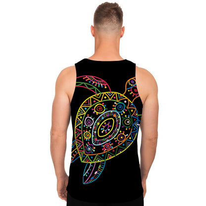 Colorful Sea Turtle Print Men's Tank Top