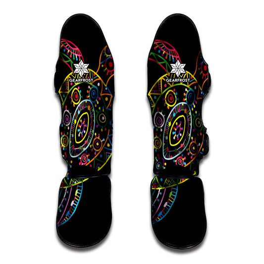 Colorful Sea Turtle Print Muay Thai Shin Guard