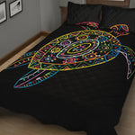 Colorful Sea Turtle Print Quilt Bed Set
