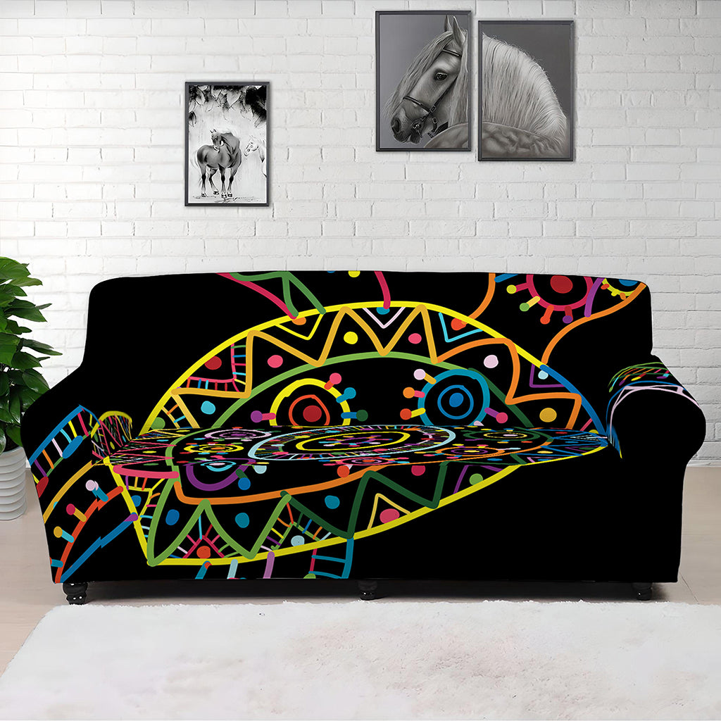 Colorful Sea Turtle Print Sofa Cover