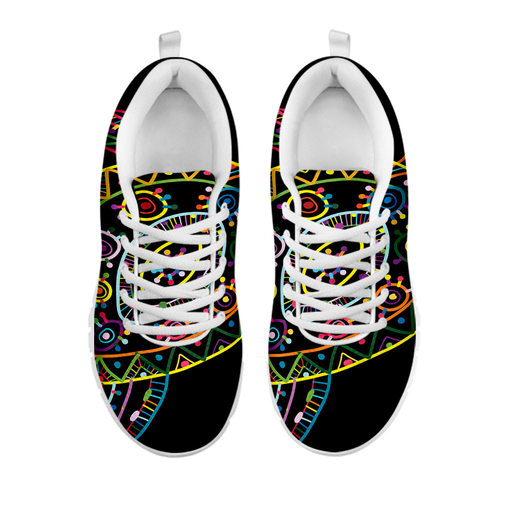 Colorful Sea Turtle Print White Sneakers