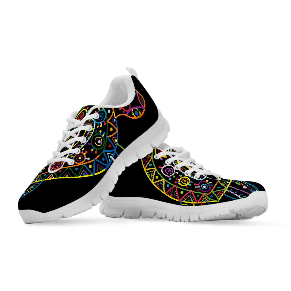 Colorful Sea Turtle Print White Sneakers