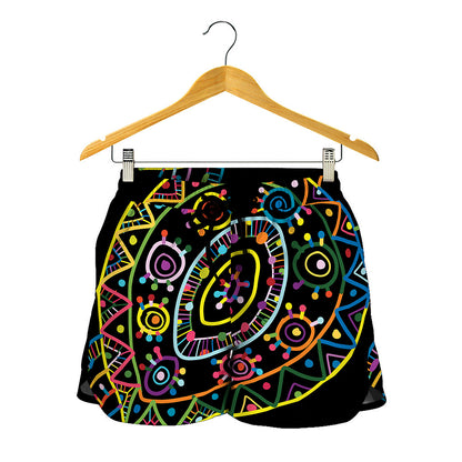 Colorful Sea Turtle Print Women's Shorts