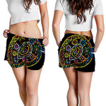 Colorful Sea Turtle Print Women's Shorts