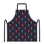 Colorful Seahorse Pattern Print Apron