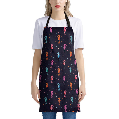 Colorful Seahorse Pattern Print Apron