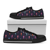 Colorful Seahorse Pattern Print Black Low Top Shoes