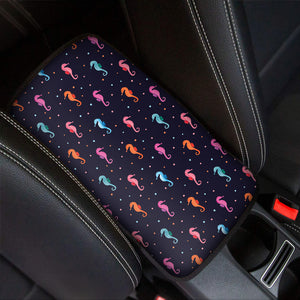 Colorful Seahorse Pattern Print Car Center Console Cover