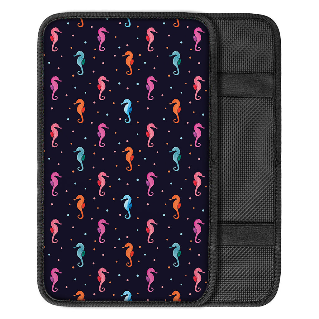 Colorful Seahorse Pattern Print Car Center Console Cover